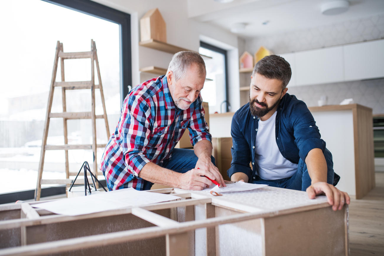 You can be someones expert (or hire one) at Dash Class. Professional helping a Do It Yourself'er with a cabinet.